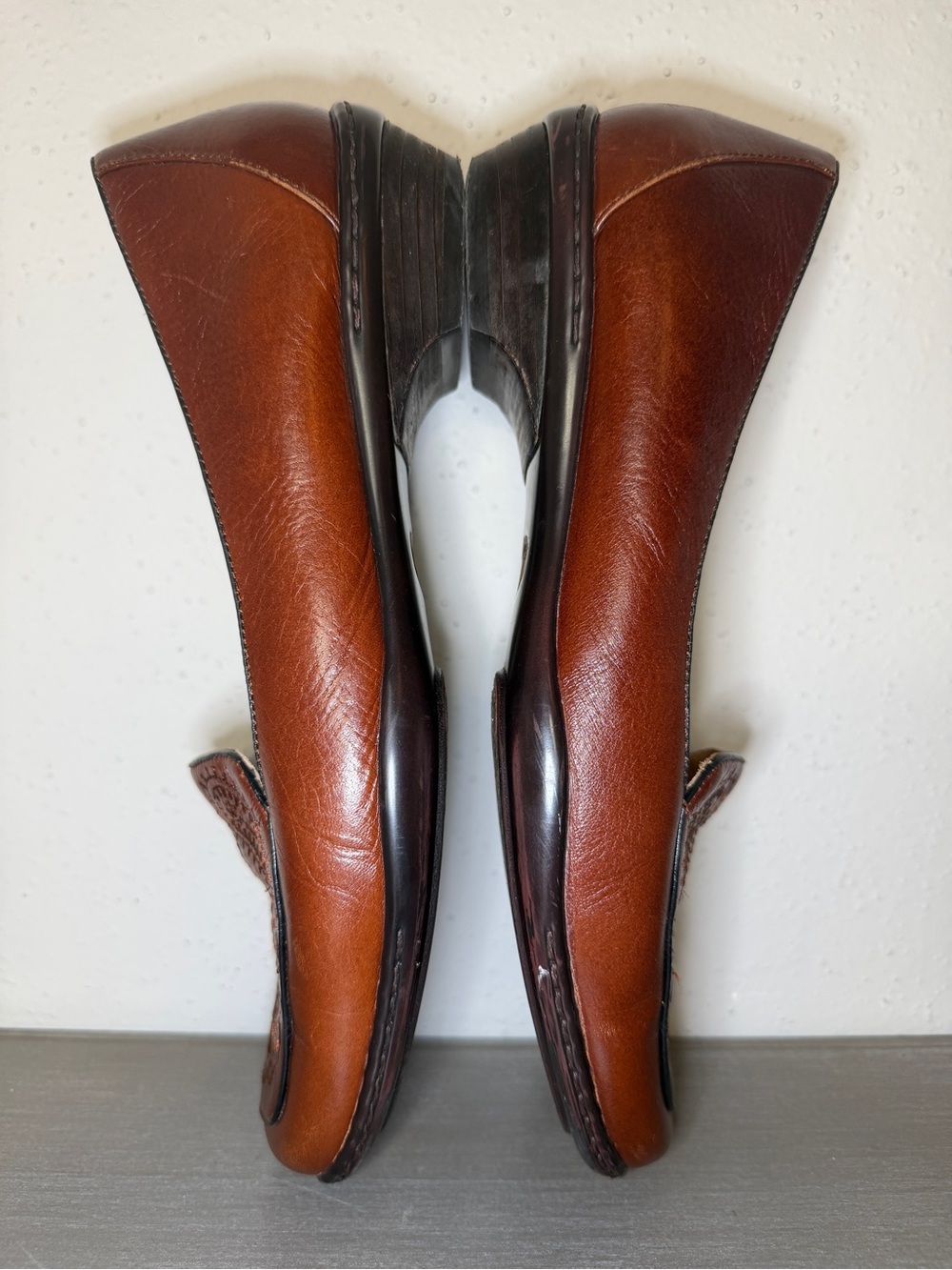 Women’s Sofft Leather Napoli Loafers Grown Leather Shoes Embossed 10M - Picture 6 of 10